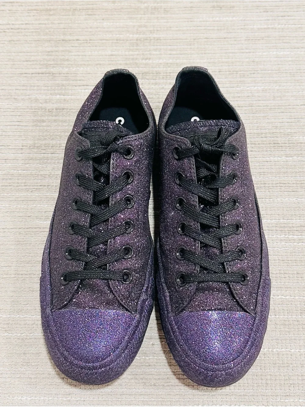 Converse Chuck Taylor All Star Low Glitter Purple Black 162992C Women 8 Men 6